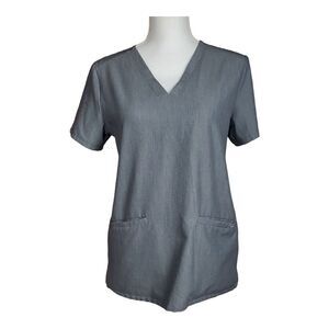 Figs Technical Collection Casma Three-Pocket Scrub Top Extra Small Grey Medical